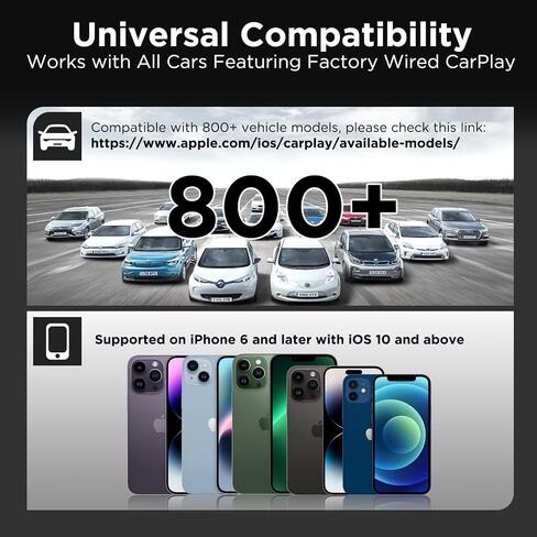 Wireless Carplay Adapter, 2023 Style for Apple OEM Wired CarPlay, Convent Wired to Wireless CarPlay Dongle for Car with USB A/USB C, Wireless Control Plug & Play Easy Setup, THT-020-4 in Saudi Arabia