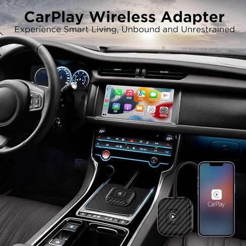 Wireless Carplay Adapter, 2023 Style for Apple OEM Wired CarPlay, Convent Wired to Wireless CarPlay Dongle for Car with USB A/USB C, Wireless Control Plug & Play Easy Setup, THT-020-4 in Saudi Arabia