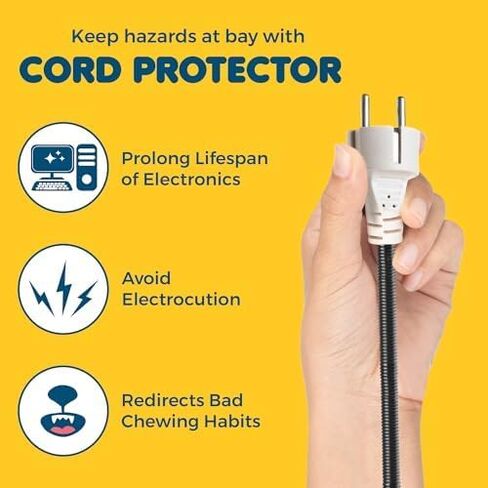 SunGrow Dog and Cat Cord Protector, 3/8 Inch Diameter, Dog, Cat, Ferret Cord Protector from Wire Chew, Cable Protector Tubing, Stop Chewing Cable Management Sleeve (20 Feet) in Saudi Arabia