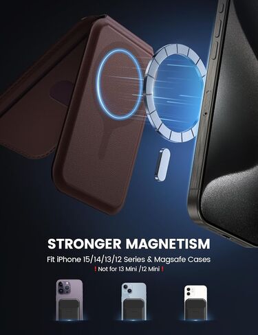 Lamicall 2.3oz Light for Magsafe Wallet Stand - Slim Phone 3 Cards Holder, Adjustable Leather Apple iPhone Wallet Stand, Magnetic for iPhone 15/14/13/12 Series, Not for Mini, Mag Safe Accessories in Saudi Arabia