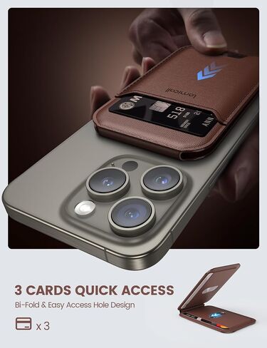 Lamicall 2.3oz Light for Magsafe Wallet Stand - Slim Phone 3 Cards Holder, Adjustable Leather Apple iPhone Wallet Stand, Magnetic for iPhone 15/14/13/12 Series, Not for Mini, Mag Safe Accessories in Saudi Arabia