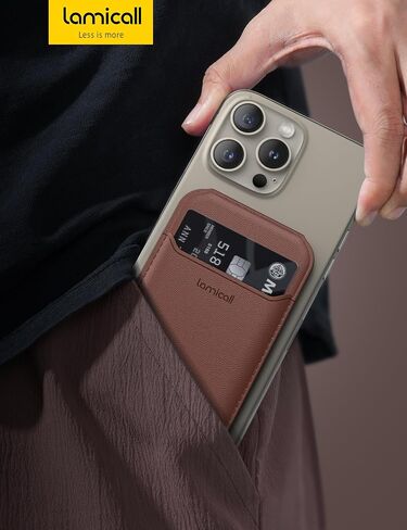 Lamicall 2.3oz Light for Magsafe Wallet Stand - Slim Phone 3 Cards Holder, Adjustable Leather Apple iPhone Wallet Stand, Magnetic for iPhone 15/14/13/12 Series, Not for Mini, Mag Safe Accessories in Saudi Arabia