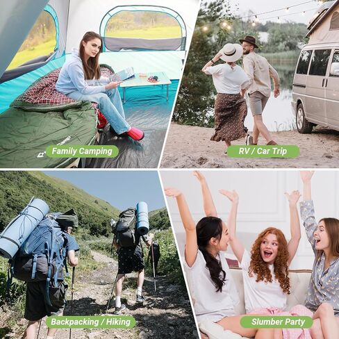 حقيبة نوم KingCamp للبالغين، حقيبة نوم واسعة للغاية من الفلانيل للتخييم، حقيبة ظهر للتخييم، الطقس الدافئ والبارد، كبيرة وطويلة، خفيفة الوزن، مقاس XL in Kuwait