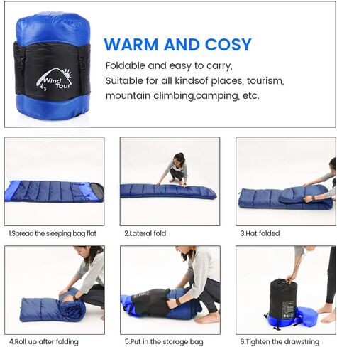 Sleeping Bag for Adults, 0 Degree Wearable Sleeping Bag Cold Weather, Compact Sleeping Bag with Zip, Lightweight Mummy Sleeping Bags, Sleeping Bagsfor Family Camping Backpacking Fits 5°F ~ 50°F in Saudi Arabia