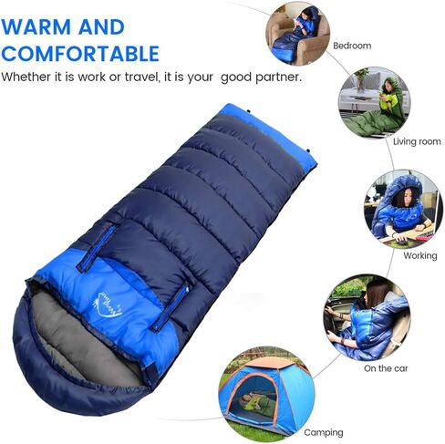 Sleeping Bag for Adults, 0 Degree Wearable Sleeping Bag Cold Weather, Compact Sleeping Bag with Zip, Lightweight Mummy Sleeping Bags, Sleeping Bagsfor Family Camping Backpacking Fits 5°F ~ 50°F in Saudi Arabia