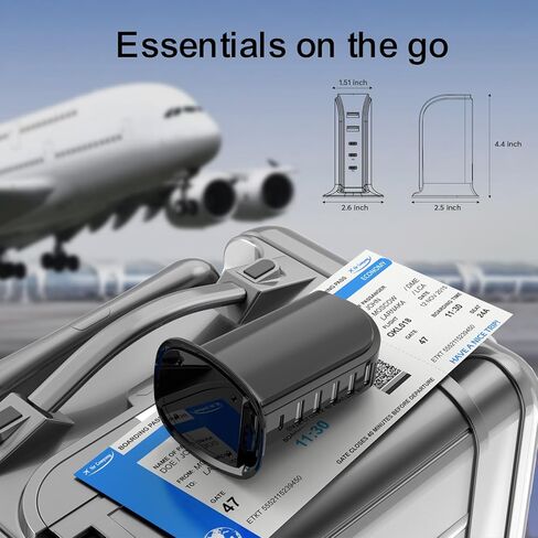 Charging Station for Multiple Devices 40W Upoy, Wall Charger Block 5 USB Ports(Shared 6A), USB Charging Hub Smart IC, Charger Tower with Type-C 3A for iPhone iPad Tablets Smartphones, Home Office Use in Kuwait