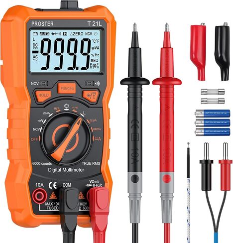 جهاز قياس متعدد رقمي من Proster 6000 عدد TRMS كاشف المدى التلقائي NCV DC AC الجهد الحالي متر درجة الحرارة السعة المقاومة اختبار استمرارية الصمام الثنائي in Kuwait