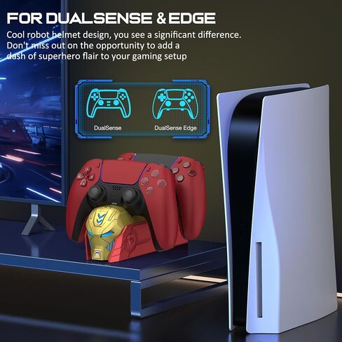 PS5 Controller Accessories Charging Station for Dua-Sense/Edge Controller, PS5 Controller Charging Station Incl. Dual Fast Charging Dock, LED Light, Cool Design PS5 Controller Charger in Saudi Arabia