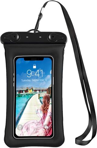 Floating Waterproof Phone Pouch Holder Dry Bag Case for Samsung Galaxy S24 Ultra S23+ S22 S21 Note 20 A13 A14 A15 A23 A35 A54 A55 A20 A21 A51 A71 iPhone 16 15 Pro Max 14 13 XR up to 7",Black in Saudi Arabia