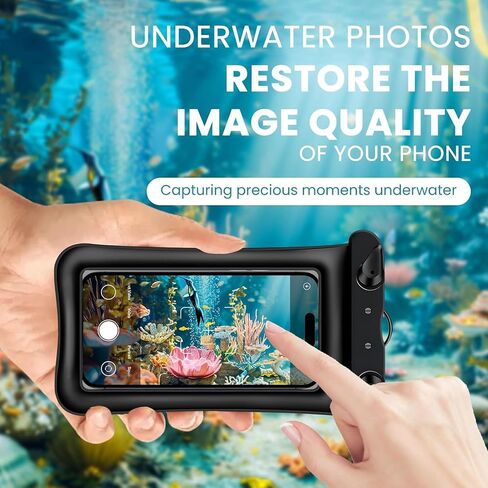 Floating Waterproof Phone Pouch Holder Dry Bag Case for Samsung Galaxy S24 Ultra S23+ S22 S21 Note 20 A13 A14 A15 A23 A35 A54 A55 A20 A21 A51 A71 iPhone 16 15 Pro Max 14 13 XR up to 7",Black in Saudi Arabia