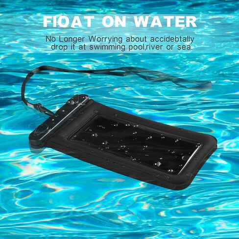 Floating Waterproof Phone Pouch Holder Dry Bag Case for Samsung Galaxy S24 Ultra S23+ S22 S21 Note 20 A13 A14 A15 A23 A35 A54 A55 A20 A21 A51 A71 iPhone 16 15 Pro Max 14 13 XR up to 7",Black in Saudi Arabia