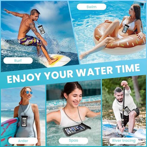 Floating Waterproof Phone Pouch Holder Dry Bag Case for Samsung Galaxy S24 Ultra S23+ S22 S21 Note 20 A13 A14 A15 A23 A35 A54 A55 A20 A21 A51 A71 iPhone 16 15 Pro Max 14 13 XR up to 7",Black in Saudi Arabia