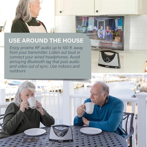 SEREONIC Portable Wireless Speakers for Smart TV - Ideal for TV Watching Without The Blaring Volume - Designed for Hard of Hearing, Elderly, and Seniors - 100ft Range in Kuwait