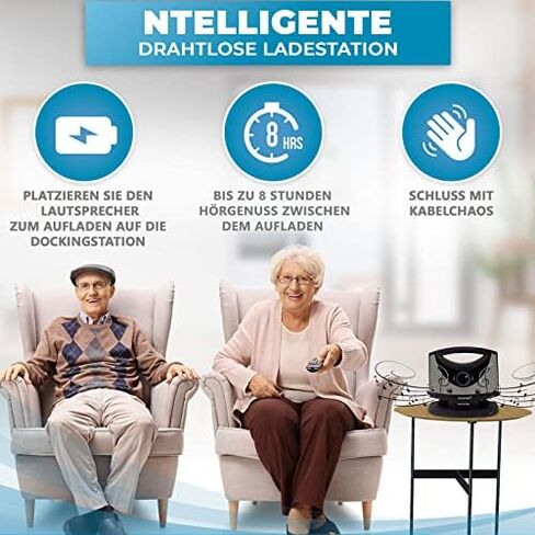 SEREONIC Portable Wireless Speakers for Smart TV - Ideal for TV Watching Without The Blaring Volume - Designed for Hard of Hearing, Elderly, and Seniors - 100ft Range in Kuwait
