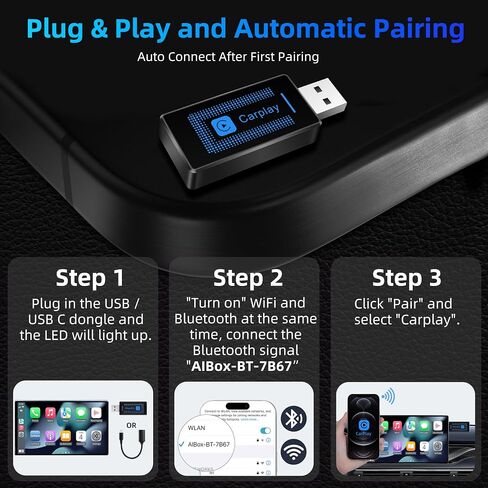 محول Carplay اللاسلكي، تحويل سلكي إلى محول Carplay لاسلكي لأجهزة iPhone، USB التوصيل والتشغيل in Saudi Arabia
