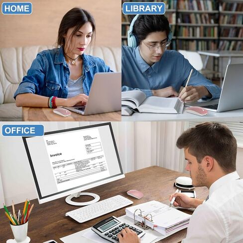 Bluetooth Wireless Mouse for MacBook Air Mac Pro Laptop Computer iPad Pad PC Laser Optical Rechargeable Mini Slim Silent Mouse Widely Used Desktop Hp iMac (Rose Gold) in Saudi Arabia
