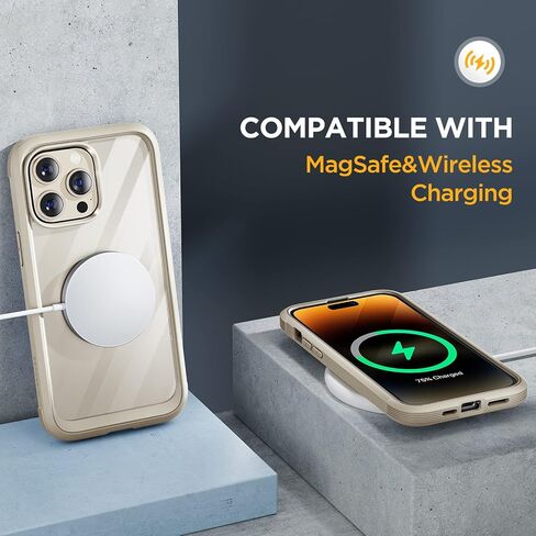 سلسلة Miracase الزجاجية مصممة لهاتف iPhone 14 Pro Max مقاس 6.7 بوصة، 2023 حافظة ممتصة للصدمات لكامل الجسم مع واقي شاشة زجاجي مقوى مدمج 9H، مع واقي عدسة الكاميرا، أصفر فاتح in Kuwait