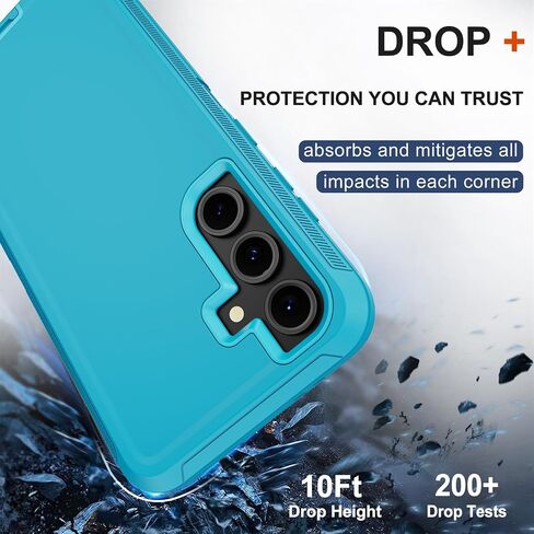 RubCase for Samsung Galaxy S24 FE Case with Belt Clip Holster, 2 x Screen Protector, Heavy Duty Military Grade Full Body Shockproof Rugged Protective Cover for Samsung Galaxy S24 FE Black in Kuwait