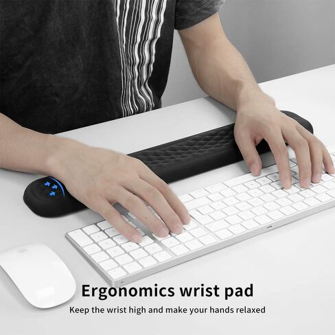 Vaydeer 60%-75% Keyboard Wrist Rest, Memory Foam Hand Rest Support Pad Padded for Office, Computer, Laptop, Mac Typing and Wrist Pain Relief and Repair(14.17inch,Black) in Saudi Arabia