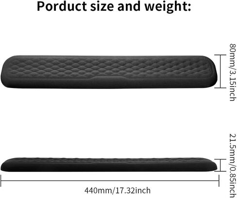 Vaydeer 60%-75% Keyboard Wrist Rest, Memory Foam Hand Rest Support Pad Padded for Office, Computer, Laptop, Mac Typing and Wrist Pain Relief and Repair(14.17inch,Black) in Saudi Arabia