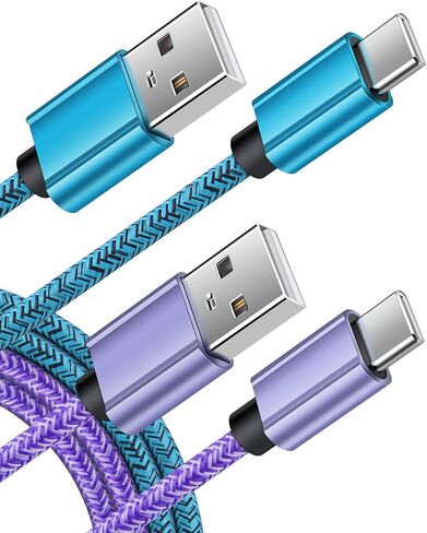كابل شاحن USB من النوع C 3FT 2 حزمة لهاتف iPhone 15 Pro Max Plus، سلك شحن قصير للسيارة هاتف أندرويد سريع لهاتف Samsung Galaxy S24 A15 A25 S23 S22 S21 S20 FE Ultra A54 A14 A13 A05s A53 Z Fold 5 Flip 5 in Kuwait