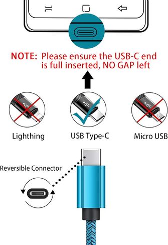 كابل شاحن USB من النوع C 3FT 2 حزمة لهاتف iPhone 15 Pro Max Plus، سلك شحن قصير للسيارة هاتف أندرويد سريع لهاتف Samsung Galaxy S24 A15 A25 S23 S22 S21 S20 FE Ultra A54 A14 A13 A05s A53 Z Fold 5 Flip 5 in Kuwait