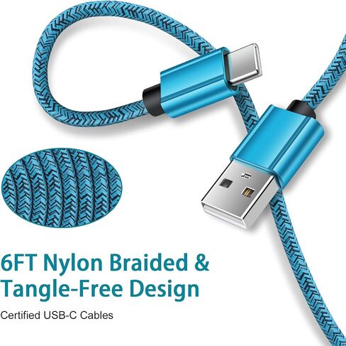 كابل شاحن USB من النوع C 3FT 2 حزمة لهاتف iPhone 15 Pro Max Plus، سلك شحن قصير للسيارة هاتف أندرويد سريع لهاتف Samsung Galaxy S24 A15 A25 S23 S22 S21 S20 FE Ultra A54 A14 A13 A05s A53 Z Fold 5 Flip 5 in Kuwait