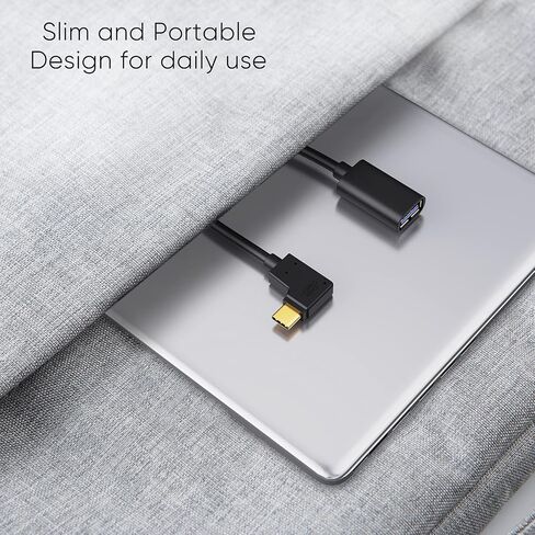 محول CableCreation من النوع C إلى USB 3.0، محول كابل USB C ذكر 90 درجة إلى USB A أنثى OTG، متوافق مع MacBook Pro وSamsung Note 8 وDell XPS 15 وما إلى ذلك، 15 سم/أسود in Saudi Arabia