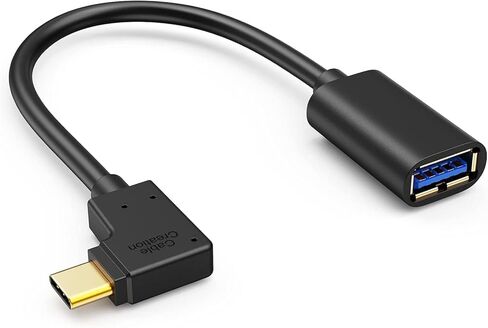 محول CableCreation من النوع C إلى USB 3.0، محول كابل USB C ذكر 90 درجة إلى USB A أنثى OTG، متوافق مع MacBook Pro وSamsung Note 8 وDell XPS 15 وما إلى ذلك، 15 سم/أسود in Saudi Arabia