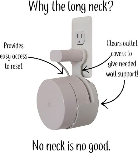 Dot Genie Google WiFi [Old Rectangular Plug – NOT Current Round Plug] Outlet Holder Mount Stand: No Messy Screws! (1-Pack) in Saudi Arabia