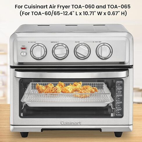 Stainless Steel Baking Tray Pan and Air Fryer Basket Compatible with Cuisinart Airfryer TOA-060 and TOA-065 Stainless Steel Baking Pan, Cooking and Baking for Convection Toaster Oven in Saudi Arabia