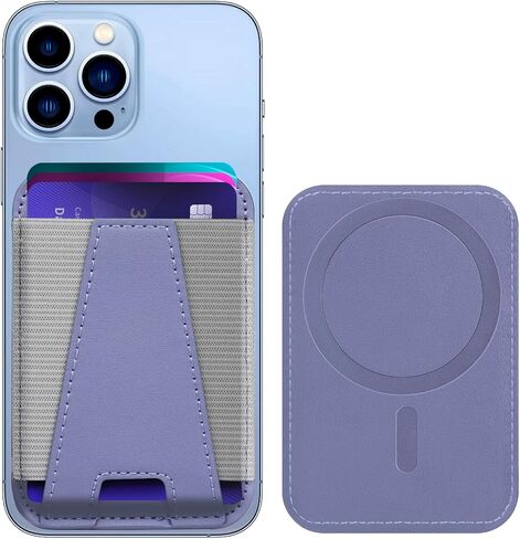 Miroddi لمحفظة MagSafe، حامل بطاقات محفظة مغناطيسية رفيعة لـ MagSafe، محفظة هاتف مغناطيسية جلدية لظهر سلسلة iPhone 15/14/13/12، قوة مغناطيسية معززة، 7 بطاقات بحد أقصى، أرجواني in Kuwait