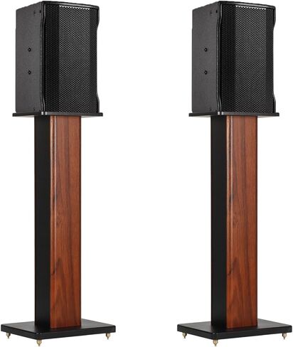 Baoz 24 inch Wood Grain Speaker Stands Universal Speaker Stands Floor Pair Heavy Duty Surround Sound Studio Monitor Stand for Home Theaters with Sand Filling Tuning Function in Saudi Arabia