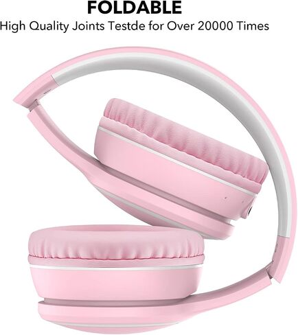 B10 Bluetooth Headphones Over Ear, 2 EQ Music Modes(Normal/Bass) and 50H Playtime Wireless Headphones with Mic, Lightweight Folding HiFi Stereo Headset for iPad/Travel/Tablet/PC/Home (Purple) in Kuwait