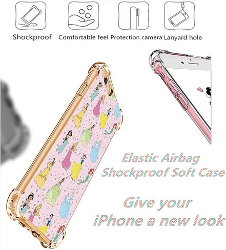 Oqplog Dishini Princess TPU Case for iPod Touch 5/6/7 Cartoon Clear Cute Girly Character Fun Cases for Girls Kids Boys Teens,Kawaii Soft Unique Cool Funny Phone Cover for iPod Touch 5/6/7 4 Inches in Saudi Arabia