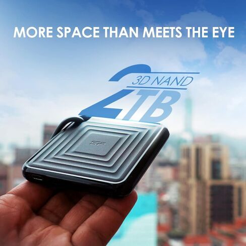 محرك أقراص الحالة الصلبة الخارجي Silicon Power 1 تيرابايت PC60 SSD USB 3.2 Gen 2 مع موصل USB من النوع A إلى النوع C in Kuwait