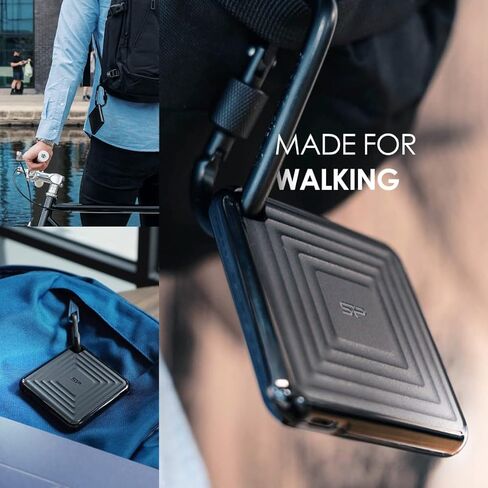 محرك أقراص الحالة الصلبة الخارجي Silicon Power 1 تيرابايت PC60 SSD USB 3.2 Gen 2 مع موصل USB من النوع A إلى النوع C in Kuwait