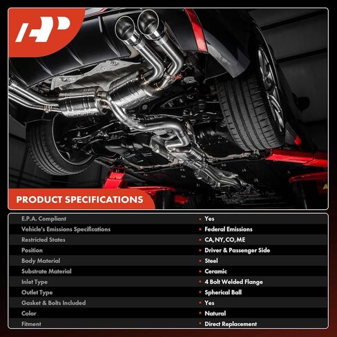 A-Premium Left Catalytic Converter Kit Direct-Fit Compatible with Jeep WK2 Series Grand Cherokee 2013-2019 3.6L & Dodge Durango 2013-2019 3.6L, EPA Compliant, Replace# 68036556AE in Kuwait