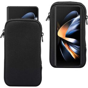 Phone Sleeve for Samsung Galaxy Z Fold 5 / Z Fold 4, Neoprene Waterproof Shock Absorbing Pouch Case for Z Fold 3 - Black