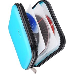 CD DVD Wallet, 32 Capacity Heavy Duty, DVD CD Case Holder for Car,Portable DVD/VCD Storage Disk, Hard Shell Sturdy case, Car CD Disk Holder,Booklet, Blu-ray Wallet (32 Capacity,Darkgreen)