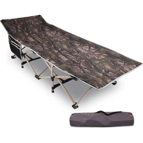 REDCAMP Folding Hunting Cots for Adults 500lbs, XL Sleeping Cots for Hunting, Extra Wide Portable for Camping Outdoor Travel Indoor Home, Camo