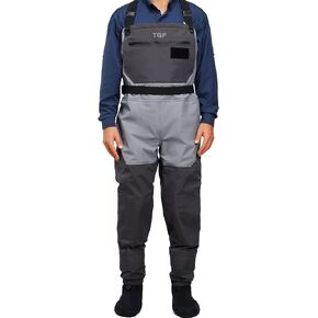 TGF Men's Breathable Chest Fly Fishing Waders with Stockingfoot