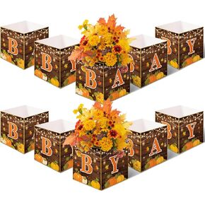 Jetec 10 Piece Baby Shower Centerpiece Boxes Baby Shower Party Decorations Table Display with Letters Gender Reveal Party Favor Block Holder(Wood Style)