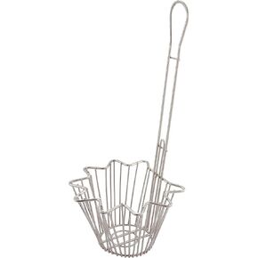 Winco TB-20 Taco Salad Bowl Fry Basket, Round, 18" Hdl TB-20-Round, Chrome, Medium