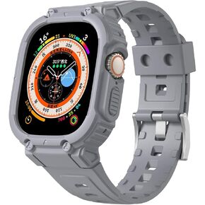 VeveXiao Case with Band Compatible with Apple Watch Ultra 49mm band with Case, Bumper Case Rugged Protective Case with Strap Bands for iWatch Ultra 49mm Mens Womens Strap