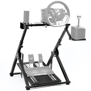 حامل عجلة قيادة قابل للطي من Supllueer مناسب لـ Logitech Thrustmaster Fanatec G923 G25 G27 G29 G920 T248 T300RS T300 T500 X Shape Sim Racing Stand Racing Simulator، بدون دواسة عجلة فرامل اليد المتحولة in Kuwait