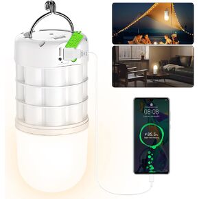 8000mAh Camping Lantern Rechargeable,1320 LM Flashlight Portable Camping Light,3 Light Modes and Stepless Dimmable, Emergency Light for Camping, Power Outages/Home/Hiking/Garage(Warm Light)