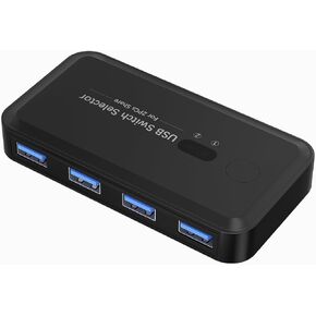 MaxLax USB 3.0 Switch selector, KVM Switch hub Adapter, 2 Computers Sharing 4 Devices, Applicable to Various USB Devices, Compatible with Multiple Systems