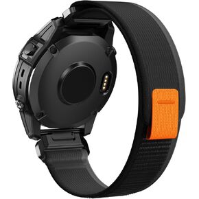 ANCOOL for Garmin Quickfit 22mm Watch Bands/Fenix 7 Band/Fenix 6 Band Nylon Watch Bands Replacement for Forerunner 955/Fenix 5/Fenix 6 Pro(Black/Grey)