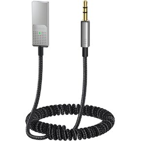 Mcdodo Aux Bluetooth Adapter 5.3 with Built-in Microphone CD Quality 10M Transmission Bluetooth Receiver USB 2.0 to 3.5mm Wireless Car Kit Auxiliary Incoming Calls Hands-Free Instant Car Start Compati